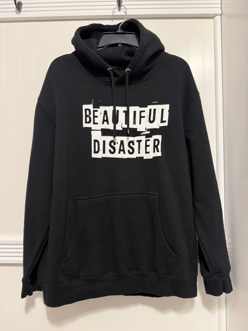 Beautiful Disaster Black Graphic Hoodie for Women